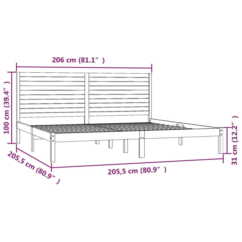 Giroletto-Struttura Letto in Legno Massello 200x200 cm 361729