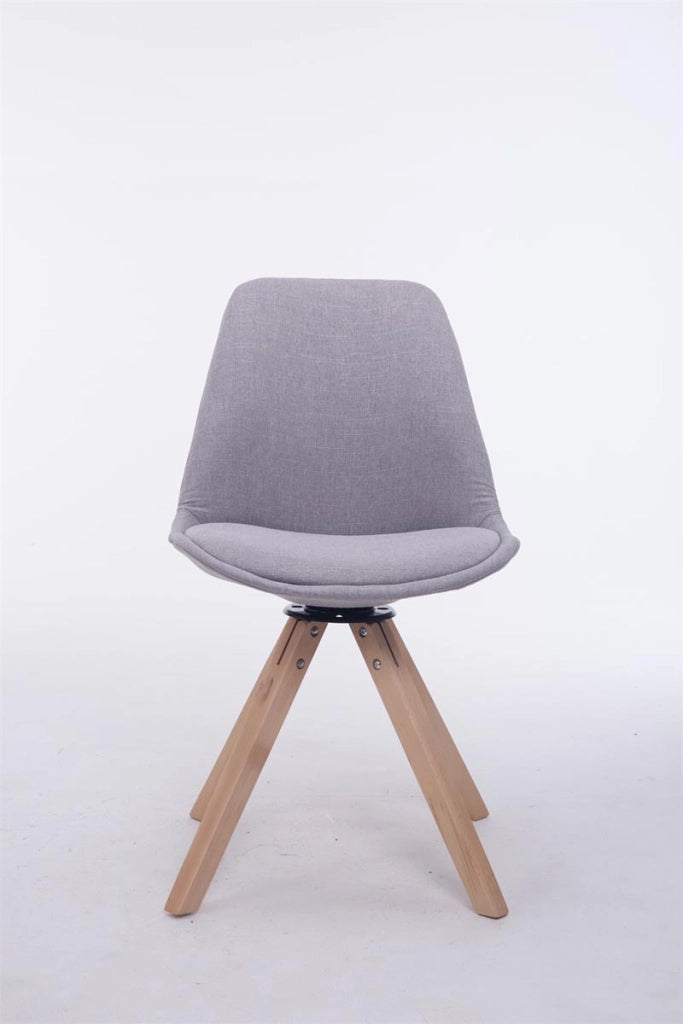 Sedia ospite Troyes Girevole Tessuto Quadrato grigio,natura