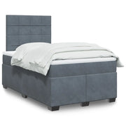 Giroletto a Molle con Materasso Grigio Scuro 120x190 cm Velluto 3293159