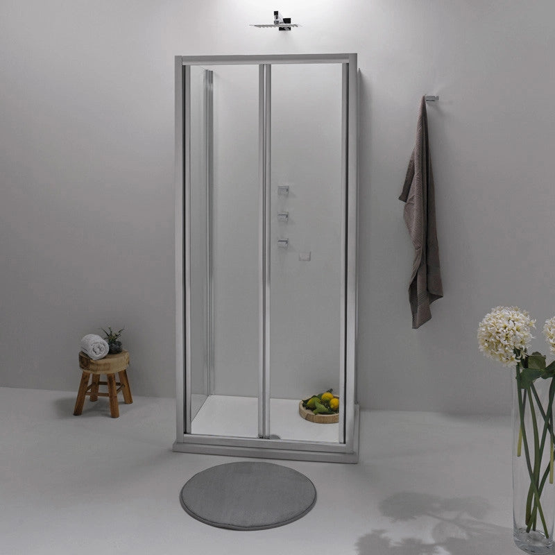 Box Doccia 3 Lati 80x80x80 cm a Libro Cristallo Trasparente 6 mm