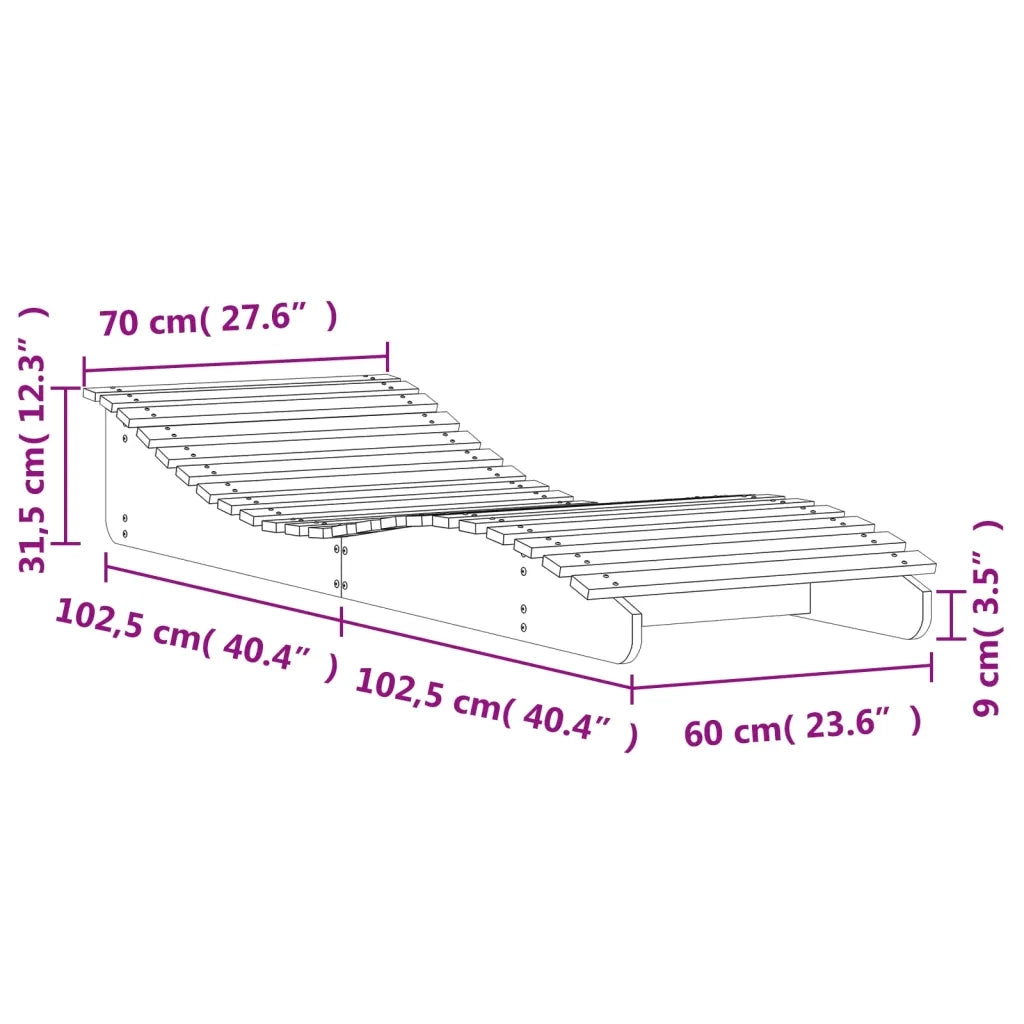 Lettino Prendisole 205x70x31,5 cm in Legno Massello di Douglas 832583