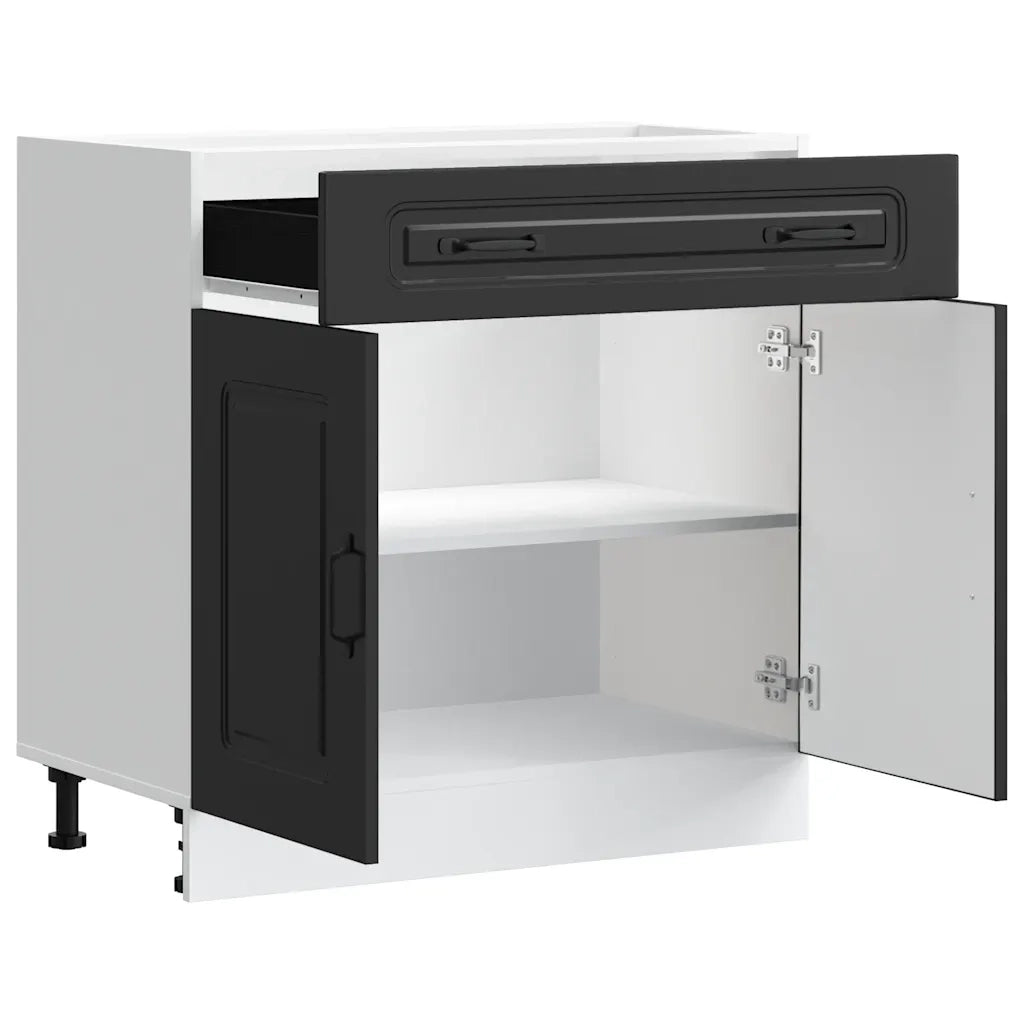 Base da Cucina-Mobile Base da Cucina Kalmar Nero in Legno Multistrato 731353