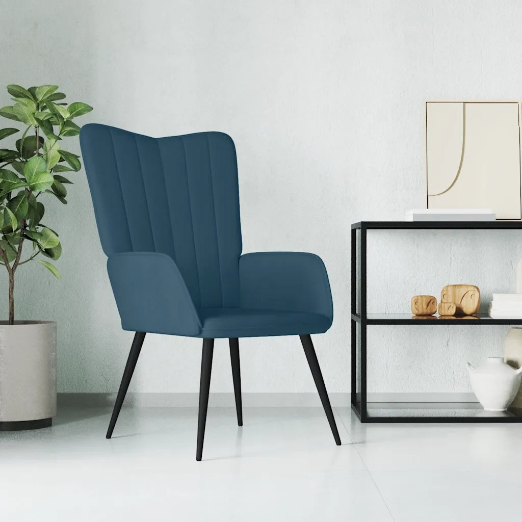 vidaXL Sedia Relax Blu in Velluto