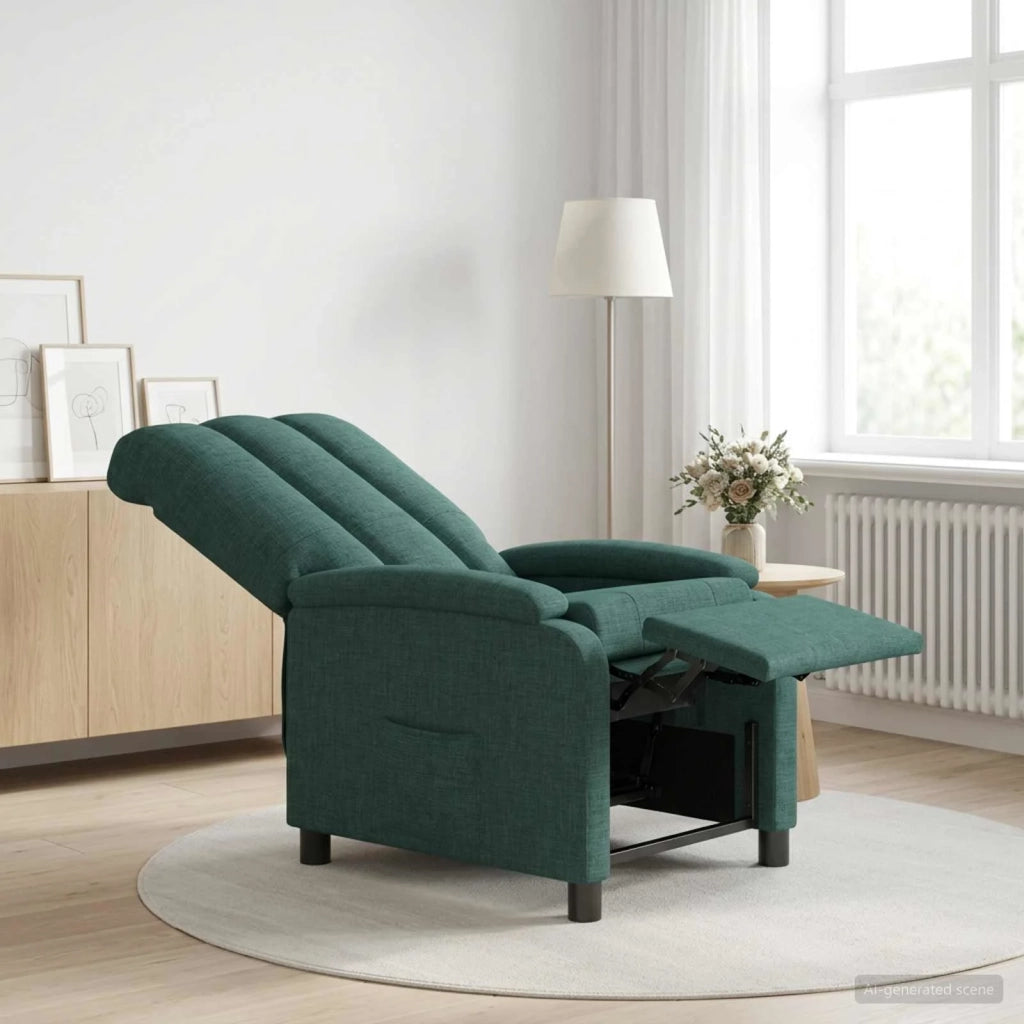 Divano Sedia-Poltrona reclinabile Verde Scuro Tessuto 688226