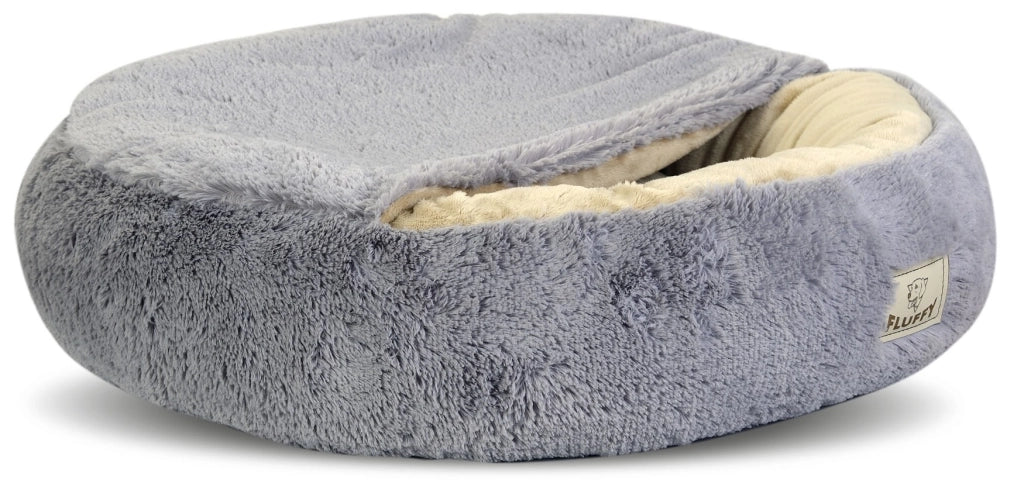AIO FACTORY 60 cm FLUFFY Letto per cani grigio chiaro Cuscino impermeabile per cani
