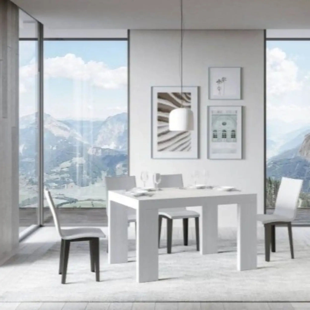 Tavolo allungabile 130/390x90 cm Roxell Premium colore bianco frassino