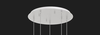 SOSP. BIANCO 5 LUCI TONDO VETRI (1 PICCOLO AM+1 PICCOLO BR+1 PICCOLO FU+1 MEDIO AM+1 MEDIO BR) 1194BI-S5 TPM-MC
