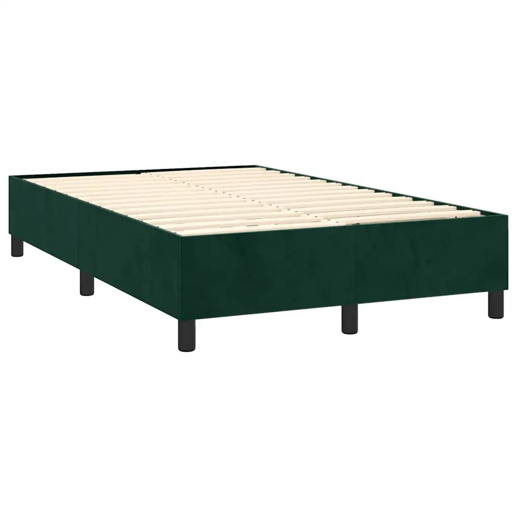 Letto a Molle con Materasso e LED Verde Scuro 120x200cm Velluto 3136176