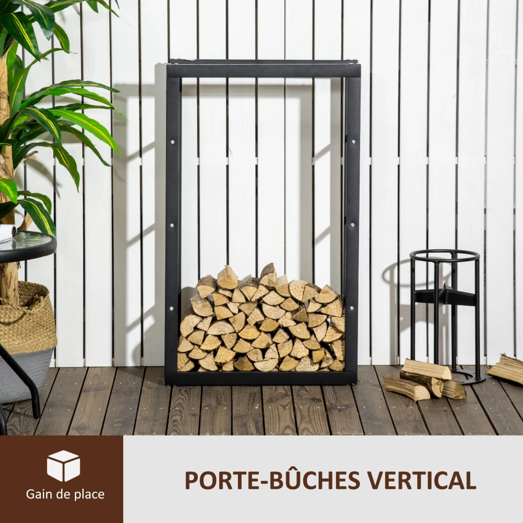 Porta Legna da Camino ¨C zephmum ¨C 60x25x100 cm Metallo Nero