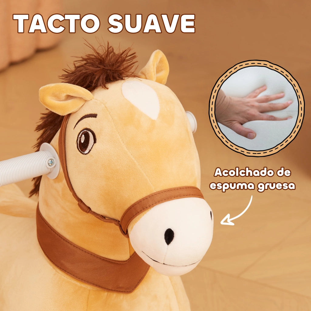 Cavallo Elettrico per Bambini 18-36 Mesi ¨C Zephmum ¨C 69x34x53 cm Marrone