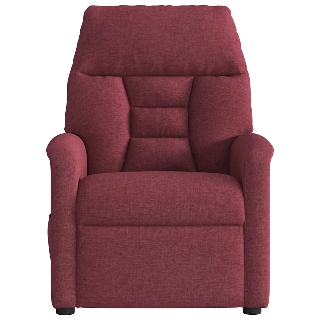 Poltrona Massaggiante Reclinabile Elettrica Rosso Vino Tessuto 3303025