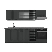 Cucina componibile R-Line Antracite rustico/Antracite 240 cm, PL Antracite Vicco