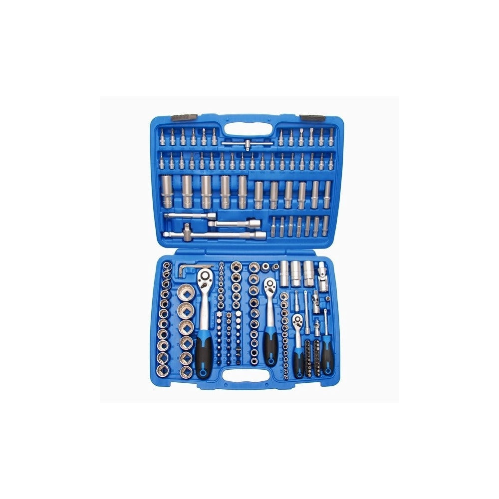 Trade Shop - Kit Inserti + Bussole Boccole Impronta Torx Esagonale Con 3 Cricchetti 171 Pz -