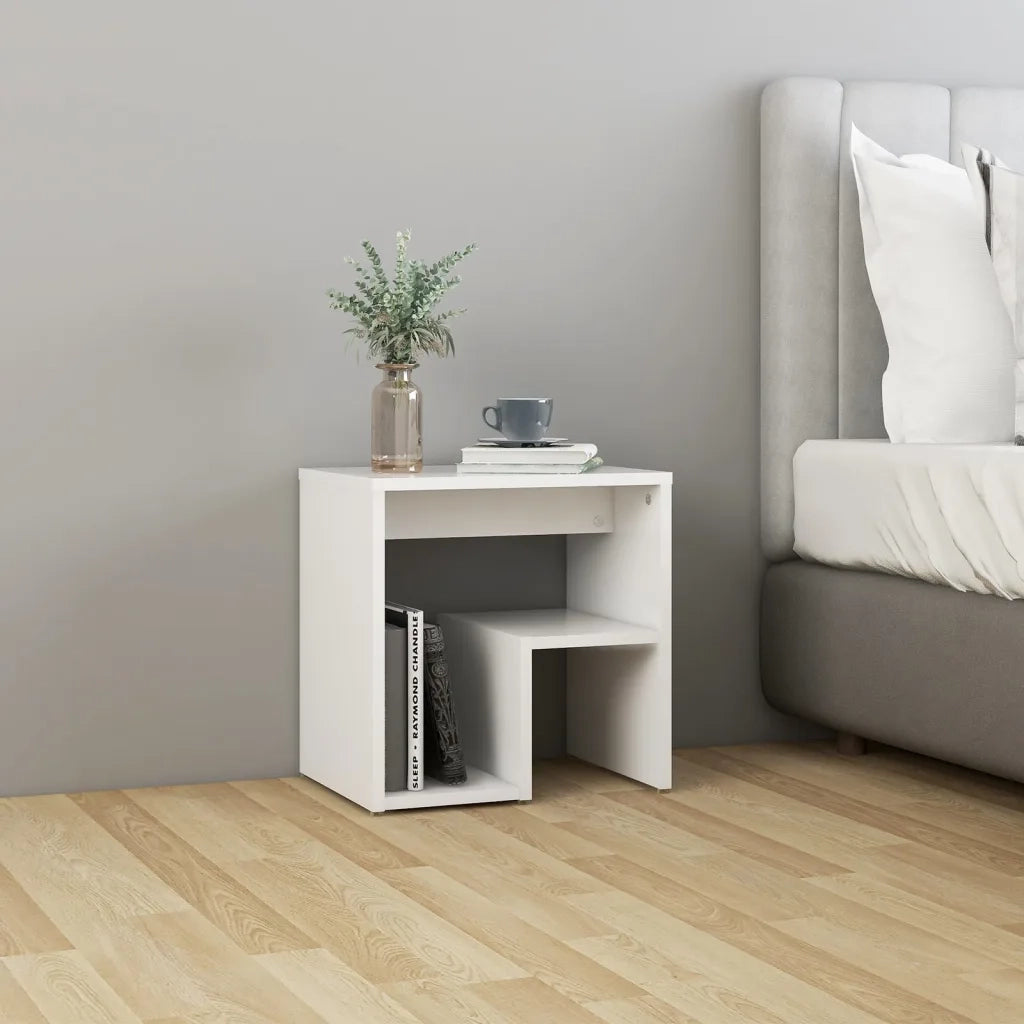 Comodino | Armadio da Notte | Mobiletto da notte Bianco 40x30x40 cm Legno Ingegnerizzato