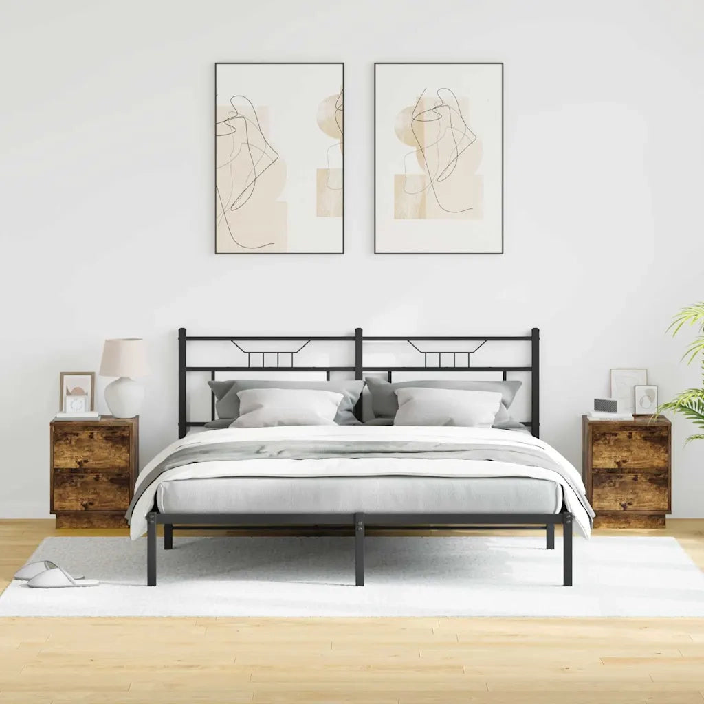 Set di 2 Comodini | Armadio da Notte | Mobiletto da notte Rovere fum¨¦ 39 x 34,5 x 50 cm