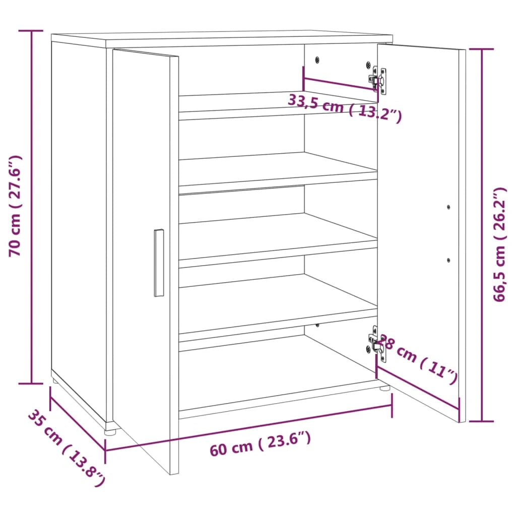 Scarpiera 60 x 35 x 70 cm in legno ingegnerizzato marrone 02_0043406