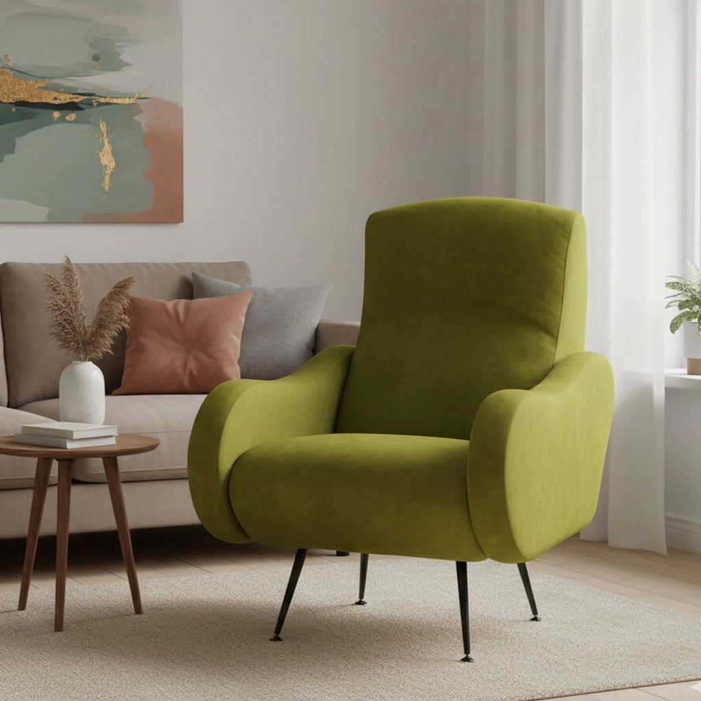 Poltroncina Lasnigo, Poltrona Braccioli Made in Italy, 70x100x98h cm Verde