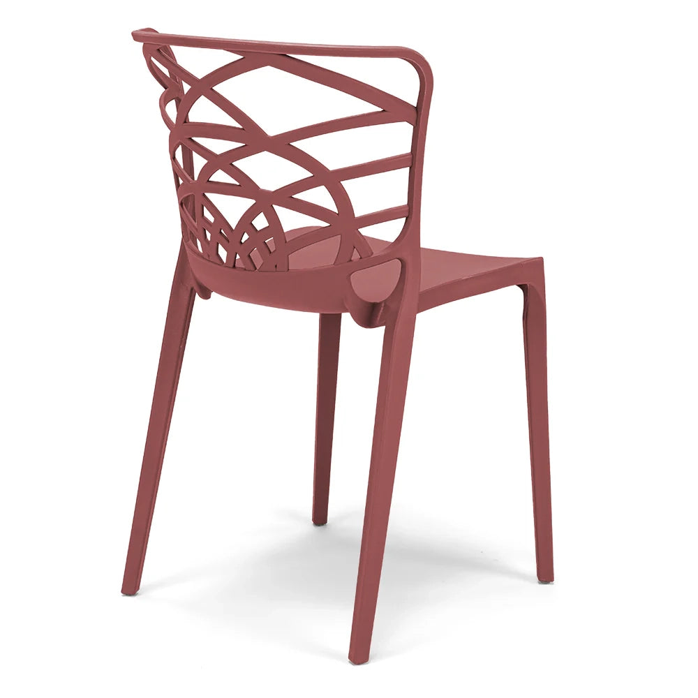Sedia in polipropilene ARMONIA, impilabile, resistente ai raggi UV, design moderno, ideale per sala da pranzo, cucina, sala d’attesa, bar, ristoranti o giardino, colore Mattone