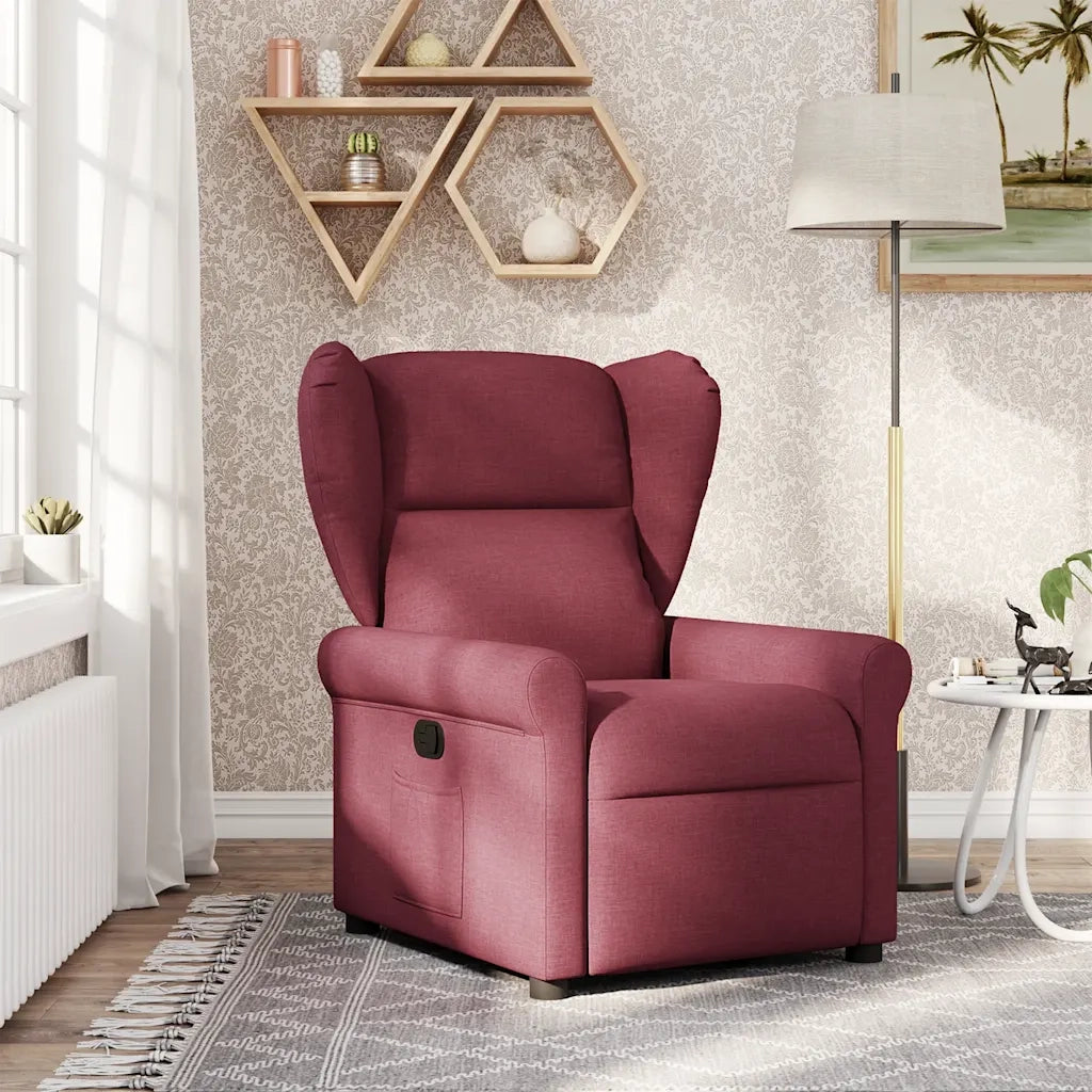 Poltrona Reclinabile in Tessuto Rosso Vino 4015659