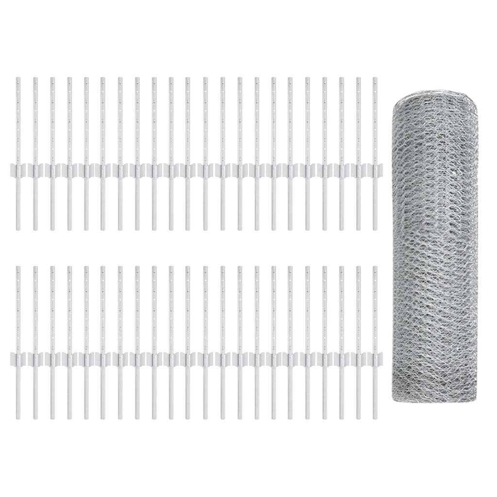 Picchetti per recinzione 11 pz U-Channel 40 cm Acciaio zincato