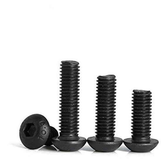 Viti a Bollone in Acciaio di Carbonio, Classe 10,9, 20 Stuks, M4 x 12 mm, Corrosione Resistente, Completo con Filetto di Vite