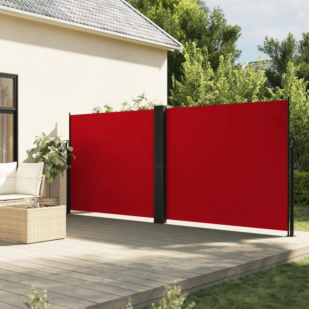 Tenda da Sole | Tenda parasole Laterale Retrattile Rossa 160x1200 cm