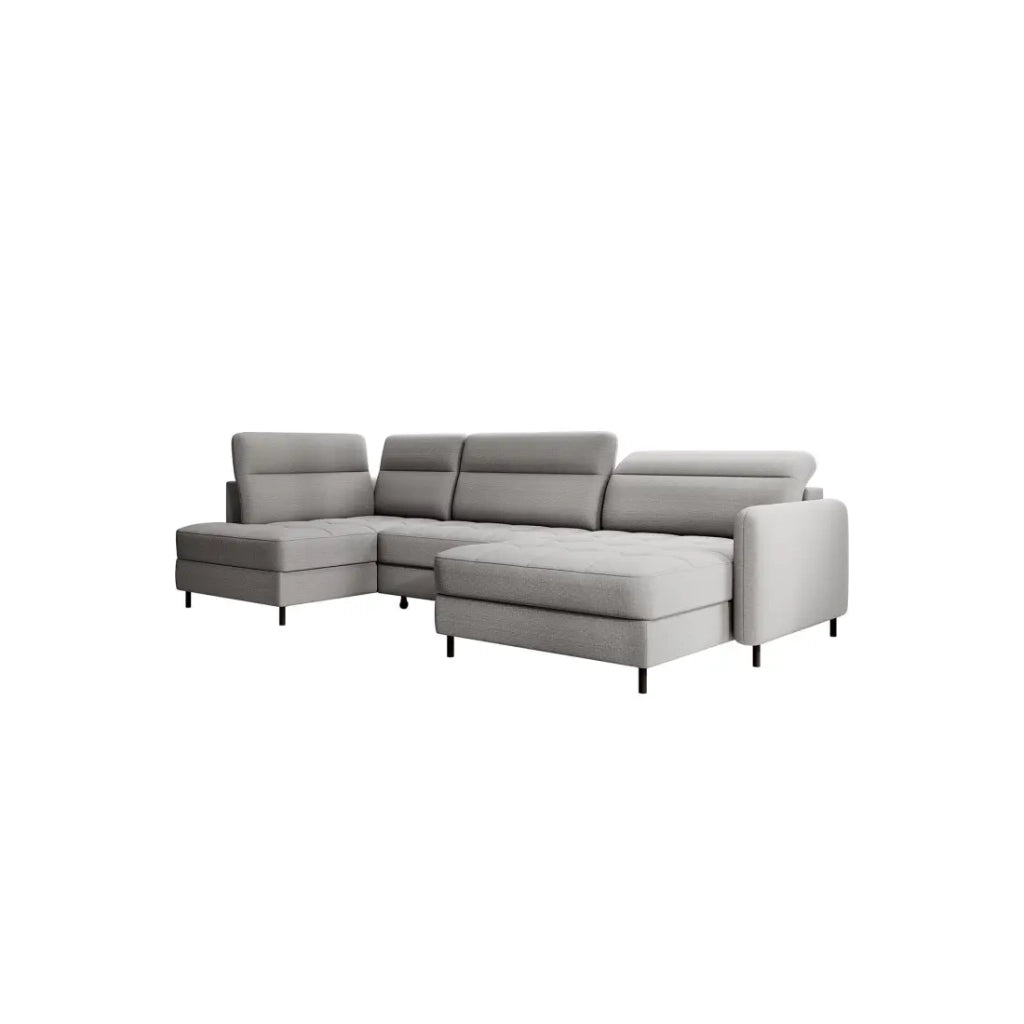 Divano ad angolo convertibile BERTHO 306 cm grigio – Angolo destro con baule