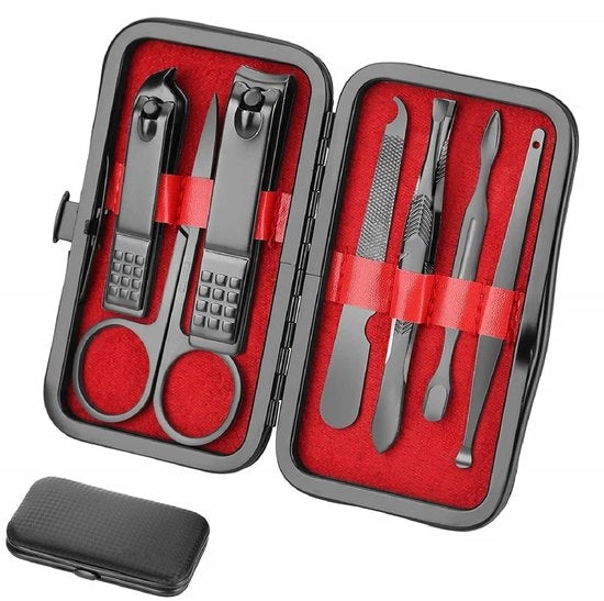 Set di manicure portatile - set di pedicure - set di manicure e pedicure - kit di cura per unghie - manicure a mano libera - set di manicure portatile con custodia leggera
