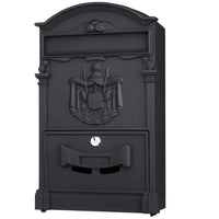 Cassetta Postale Parete Alluminio Buca Lettere Posta Esterno con Chiave Nero