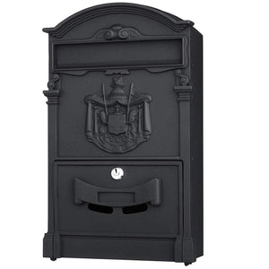 Cassetta Postale Parete Alluminio Buca Lettere Posta Esterno con Chiave Nero