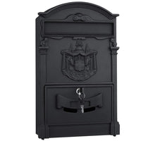 Cassetta Postale Parete Alluminio Buca Lettere Posta Esterno con Chiave Nero