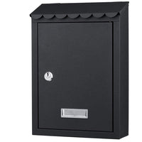 Cassetta Postale Parete in Acciaio Porta Lettere Posta Esterno con Chiave Nero