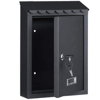 Cassetta Postale Parete in Acciaio Porta Lettere Posta Esterno con Chiave Nero