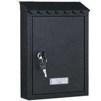 Cassetta Postale Parete in Acciaio Porta Lettere Posta Esterno con Chiave Nero