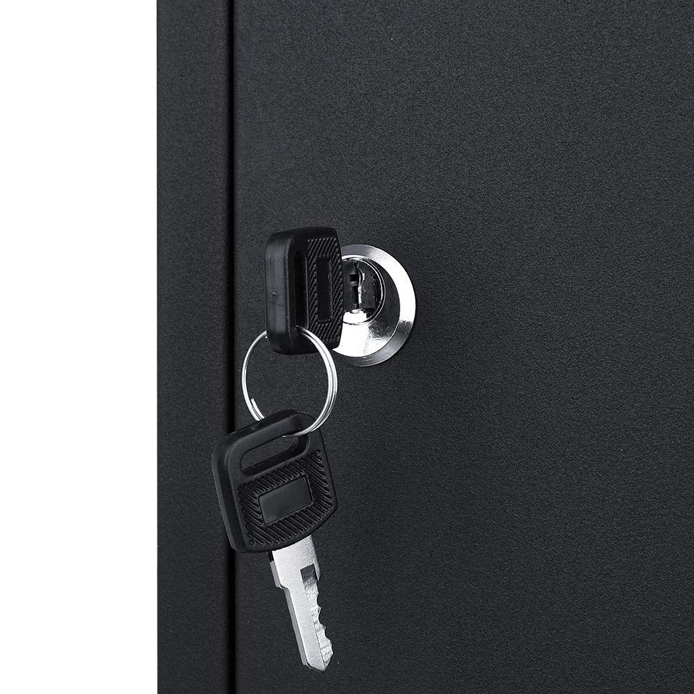 Cassetta Postale Parete in Acciaio Porta Lettere Posta Esterno con Chiave Nero