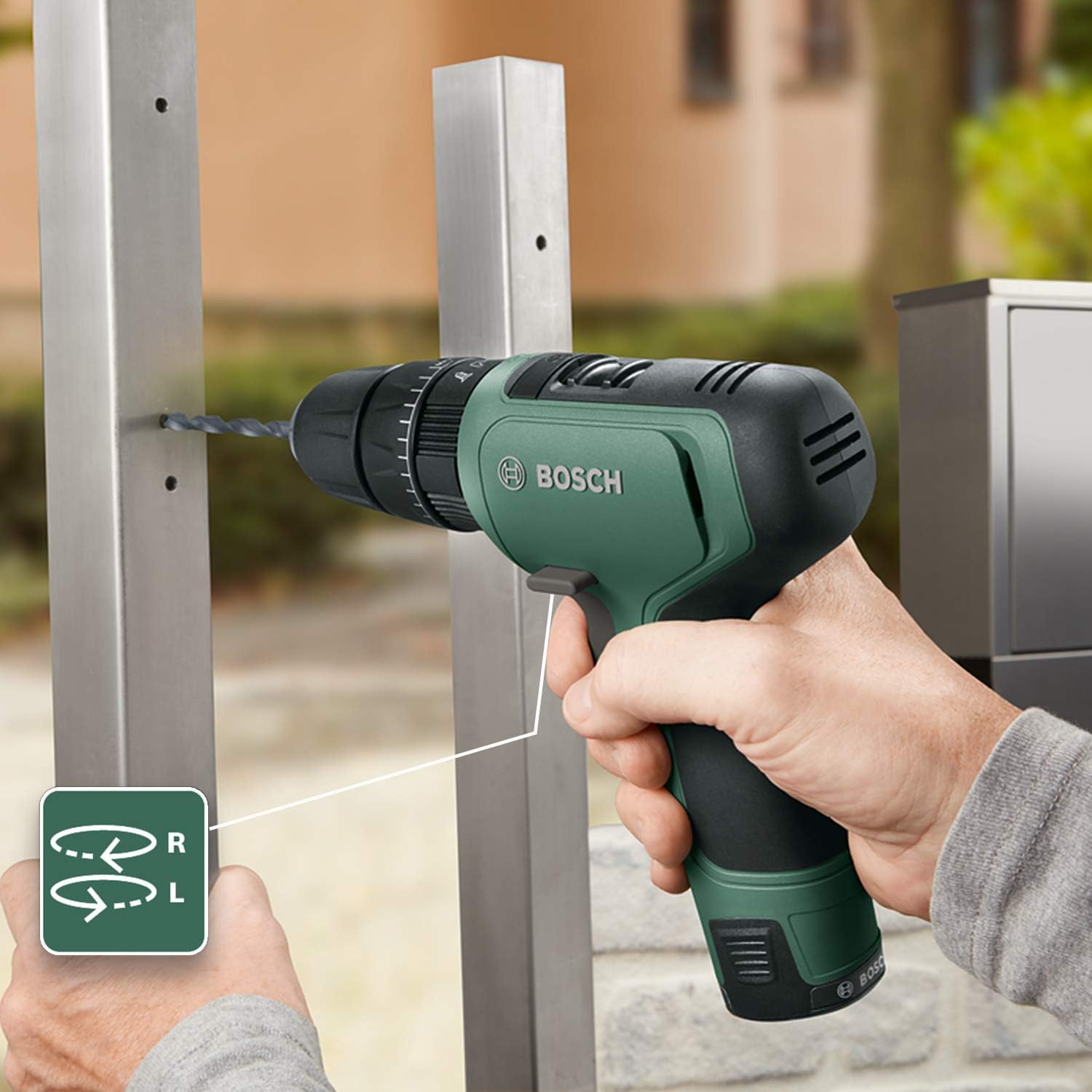 TRAPANO BOSCH BATTERIA LITIO 12V. 2 VEL. EASYIMPACT 1200 + VALIGETTA