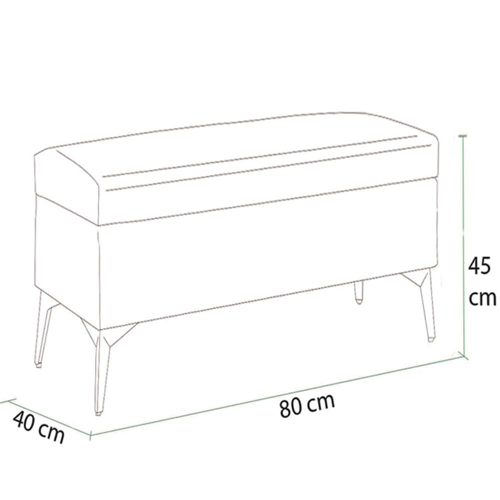 Cassapanca Contenitore Bordeaux in Ecopelle Divano Piedini in Metallo 80x40x45cm