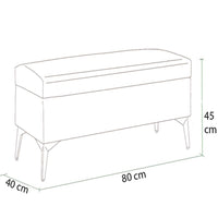 Cassapanca Contenitore Bordeaux in Ecopelle Divano Piedini in Metallo 80x40x45cm