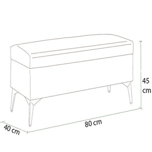 Cassapanca Contenitore Bordeaux in Ecopelle Divano Piedini in Metallo 80x40x45cm