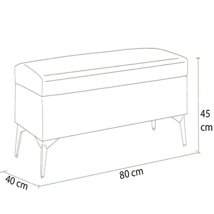 Cassapanca Contenitore Bordeaux in Ecopelle Divano Piedini in Metallo 80x40x45cm