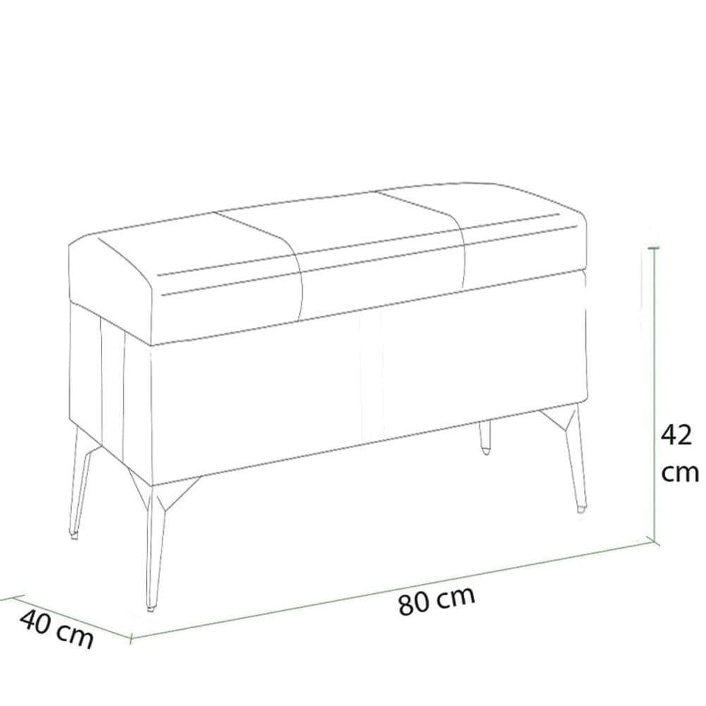 Cassapanca Contenitore Blu in Ecopelle con Piedini in Metallo Oro Panca Pouf