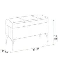 Cassapanca Contenitore Blu in Ecopelle con Piedini in Metallo Oro Panca Pouf
