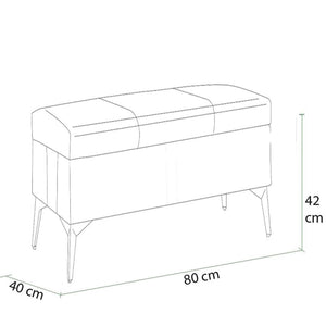 Cassapanca Contenitore Blu in Ecopelle con Piedini in Metallo Oro Panca Pouf