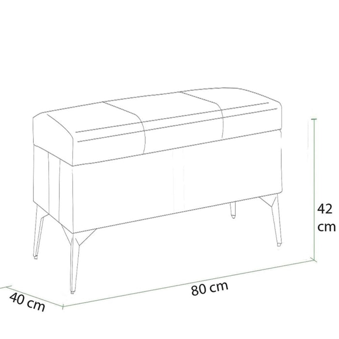 Cassapanca Contenitore Rosso in Ecopelle con Piedini in Metallo Oro Panca Pouf