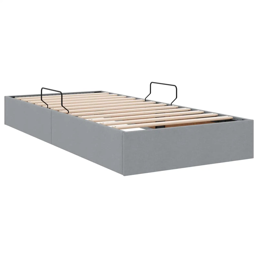 Letto ottomano Grigio chiaro 100 x 200 cm Tessuto 3442802