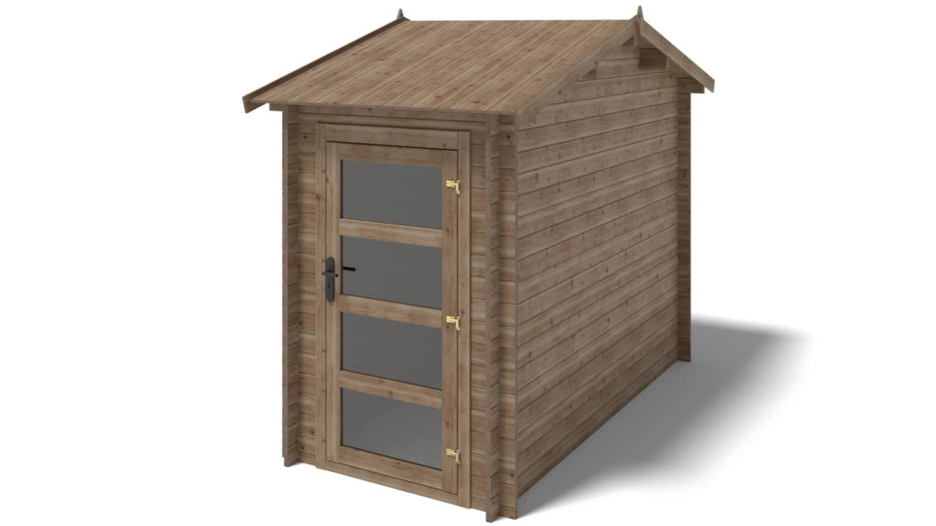 Casetta da giardino in legno - 4.5m2 - 1.5x3m - impregnata - 28mm - colore: marrone - DOM673 - ALTANKA