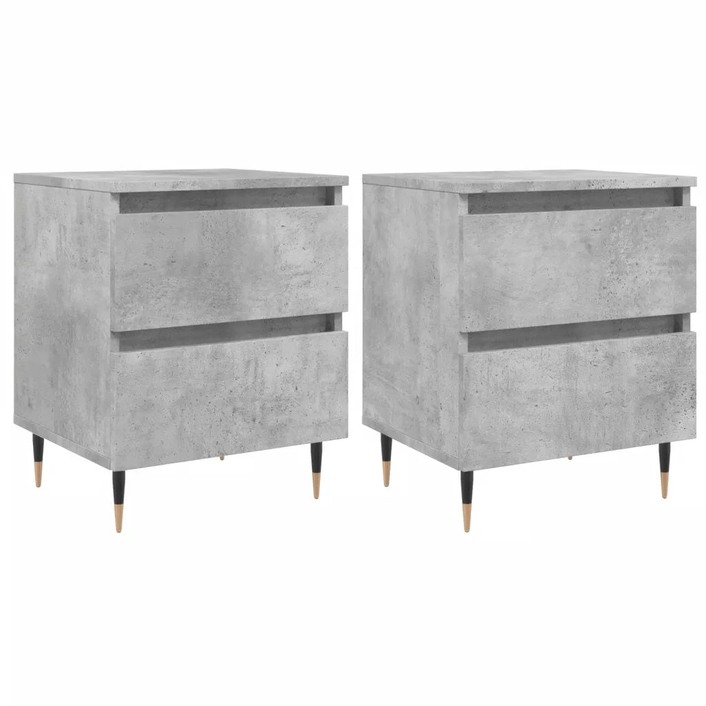Comodini 2pz Grigio Cemento 40x35x50 cm in Legno Multistratocod mxl 127699