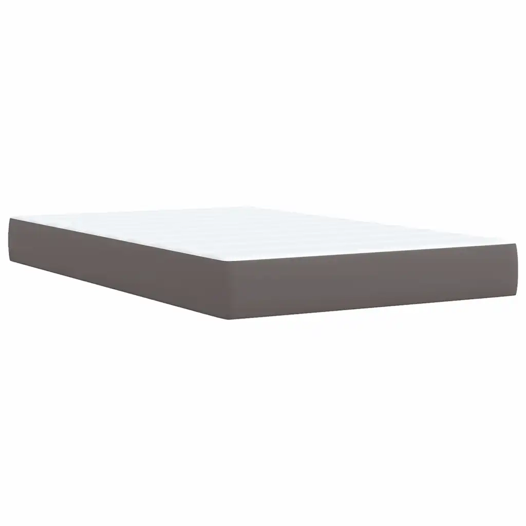Giroletto a Molle con Materasso Grigio 120x200 cm in Similpelle