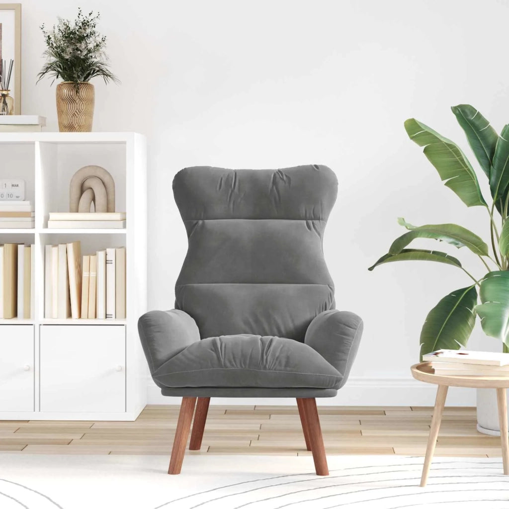 Poltrona | Sedia Relax Grigio scuro 69 x 74 x 93 cm Velluto