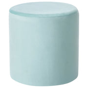 Pouf ottomana poggiapiedi rotondo in velluto verde menta soggiorno